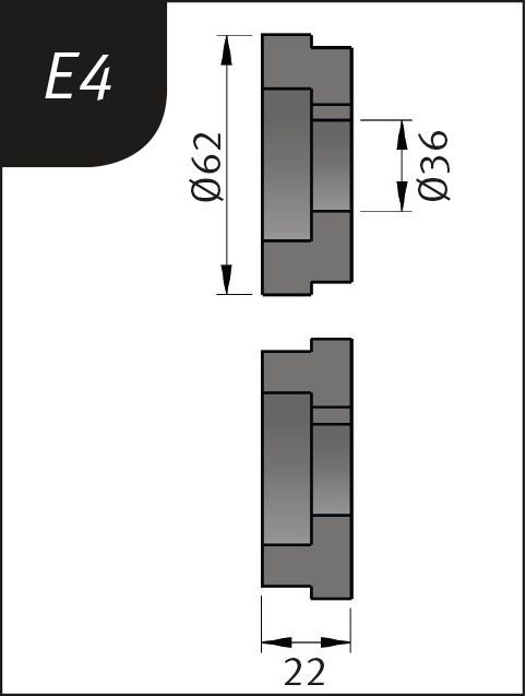 Biegerollen E4 - Ø 62 x 36 x 22 mm für SBM 140-12 / E