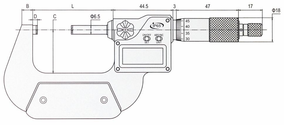 Digitale Bügelmessschraube 50-75 mm IP65