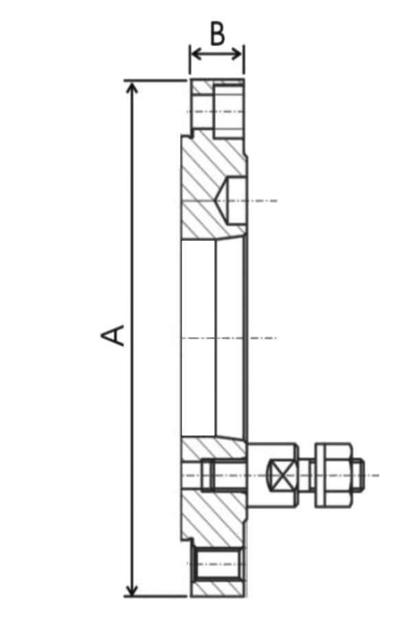 Flansch für Drehfutter Ø 160 mm mit radialer Feineinstellung - DIN 55027-4