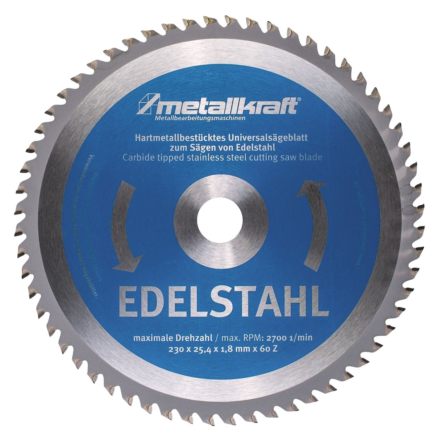 HM Metall-Kreissägeblatt Ø 230 / 25,4 x 1,8 mm | Z60 - Edelstahl