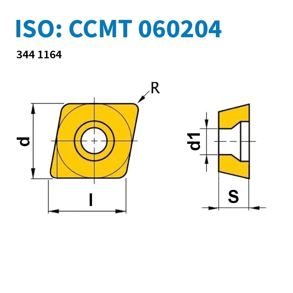 HM-TiN Wendeschneidplatte CCMT060204 / 5 St