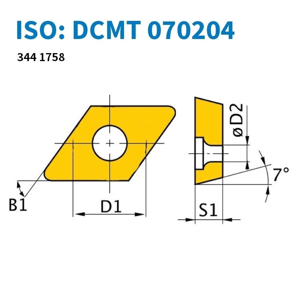 HM-TiN Wendeschneidplatte DCMT070204 / 5 St