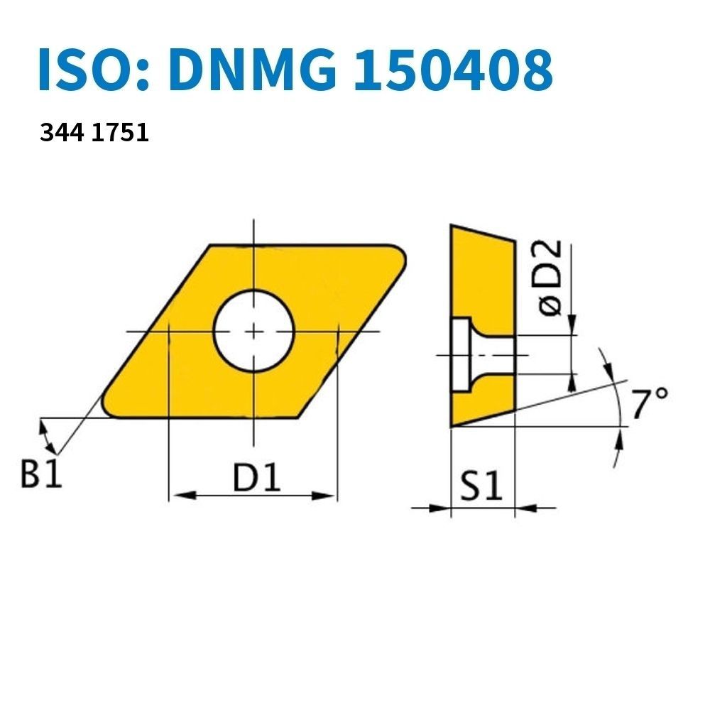 HM-TiN Wendeschneidplatte DNMG150408 / 5 St
