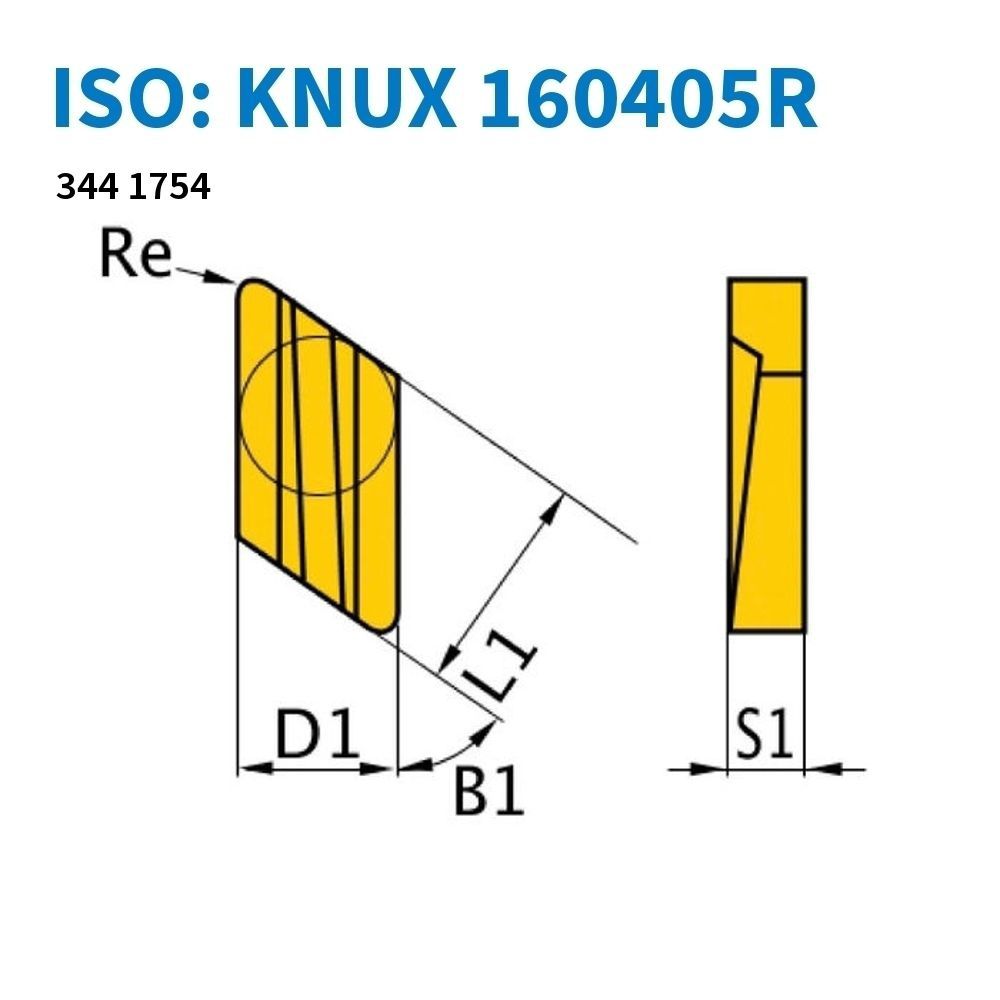 HM-TiN Wendeschneidplatte KNUX160405R / 5 St