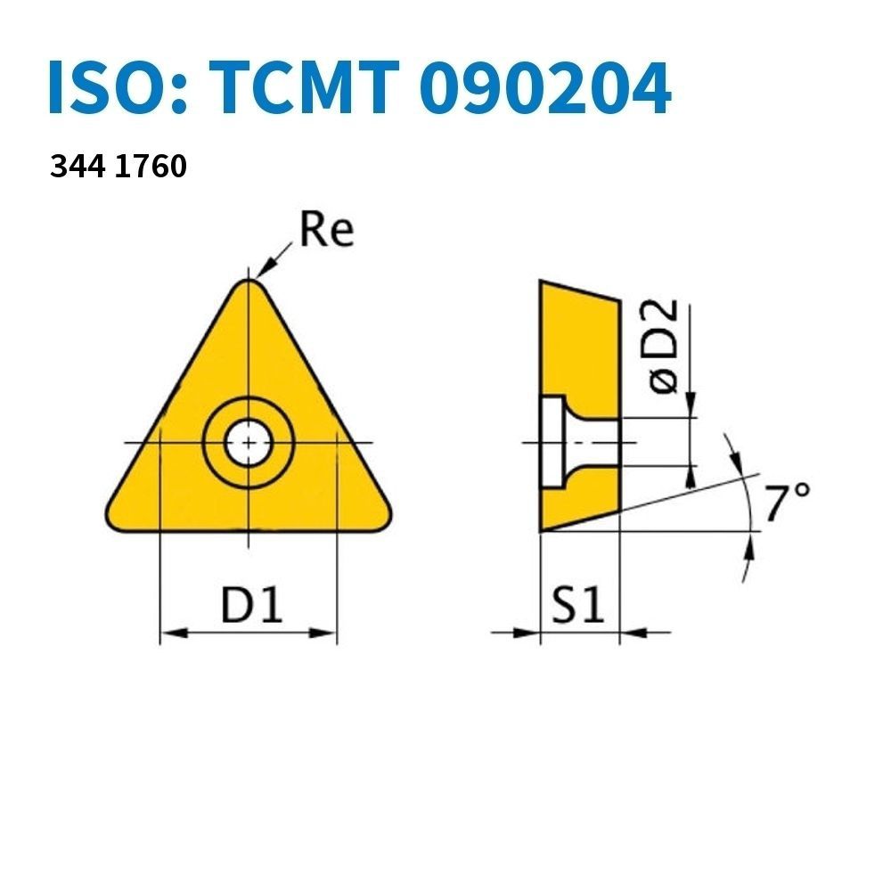 HM-TiN Wendeschneidplatte TCMT090204 / 5 St