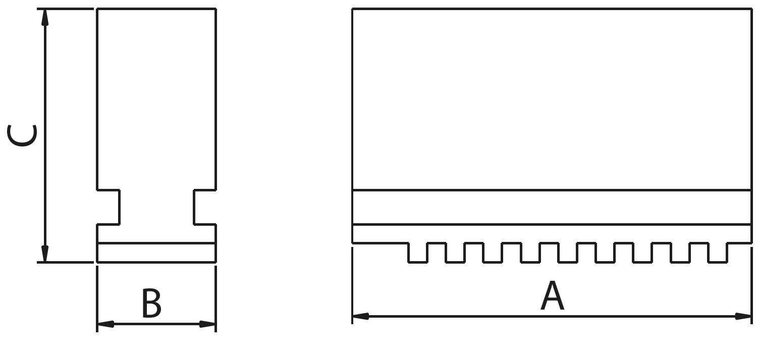 Monoblockbacken für Dreibacken-Drehfutter Ø 100 mm BASIC