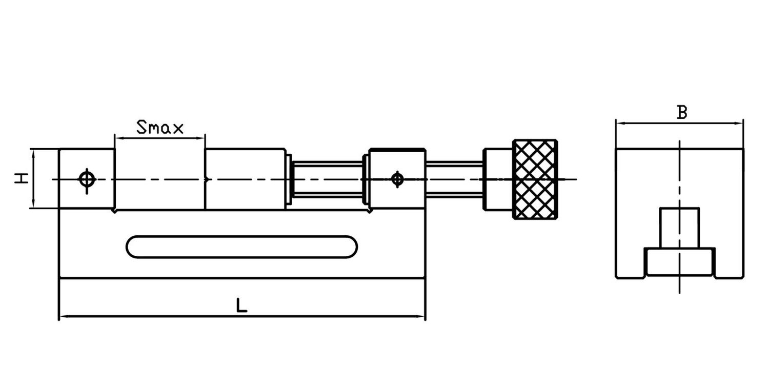 Präzisions Kontroll- u. Schleifschraubstock GS 125 mit Spindel