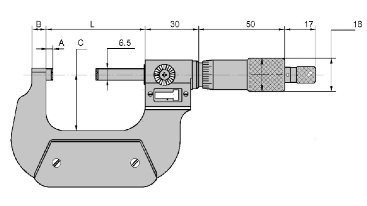 Bügelmessschraube 0-25 mm | DIN 863 mit Zählwerk