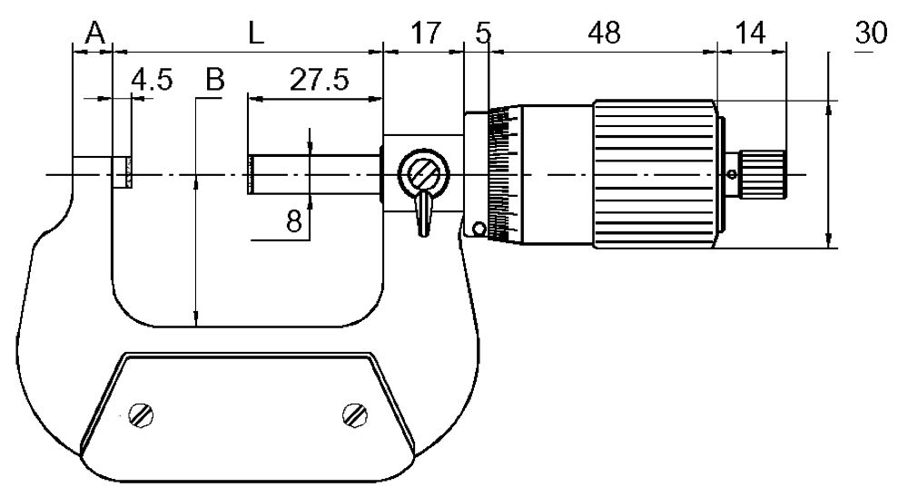 Bügelmessschraube 0-25 mm mit großer Messtrommel