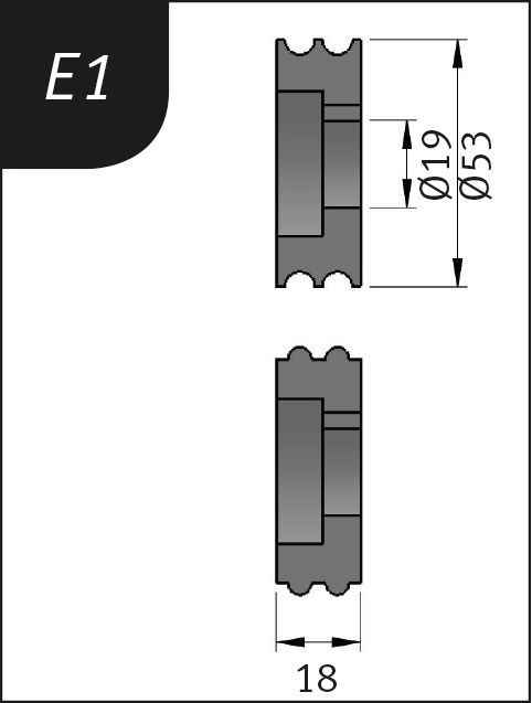 Biegerollen E1 - Ø 53 x 19 x 18 mm für SBM 110-08