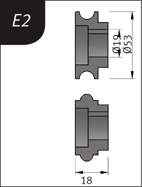 Biegerollen E2 - Ø 53 x 19 x 18 mm für SBM 110-08