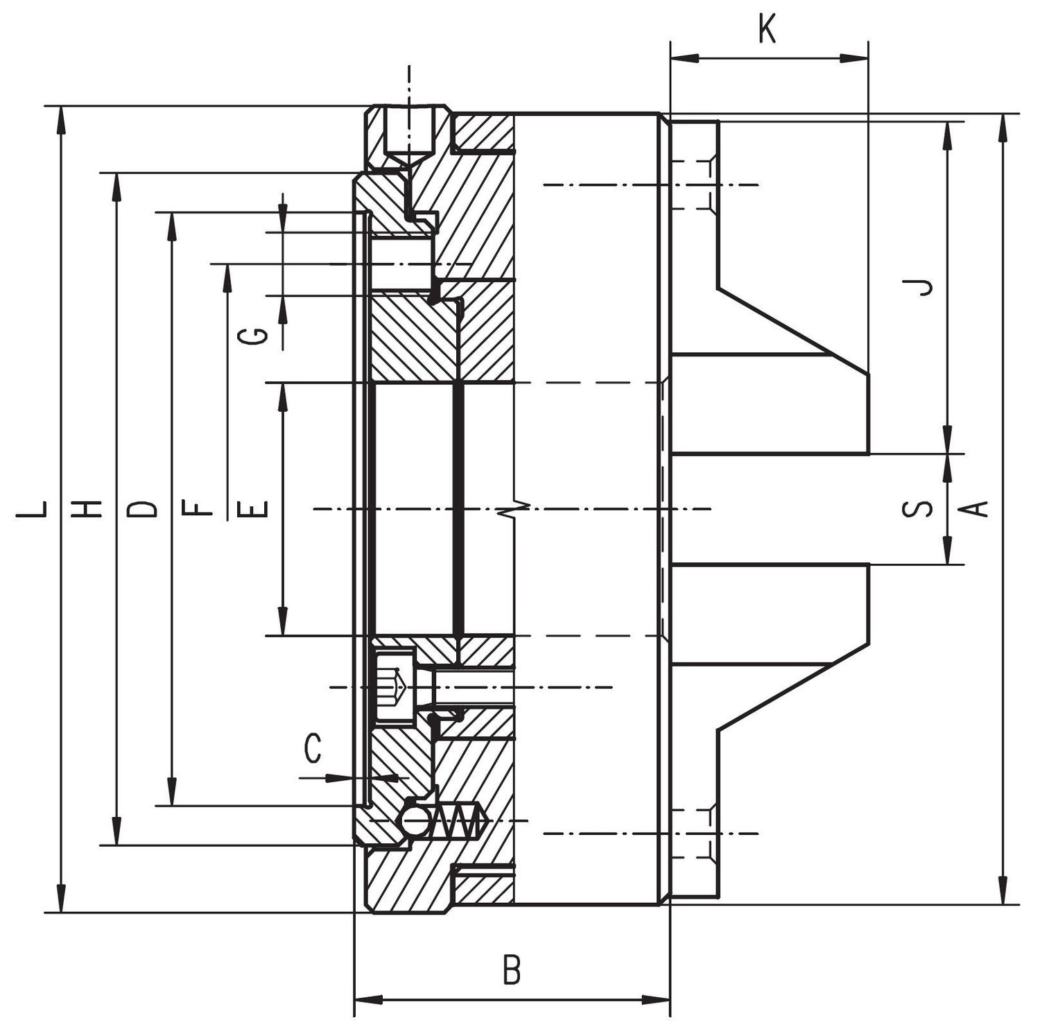 BISON Sechsbacken-Kranzspannfutter Ø 100 mm - 3866 | Stahl