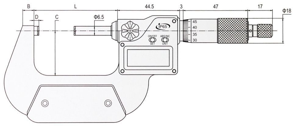 Digitale Bügelmessschraube 50-75 mm Steigung 2 mm