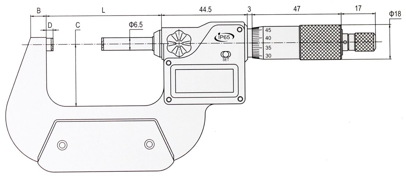 Digitale Bügelmessschraube DIN 863 | 25-50 mm IP65