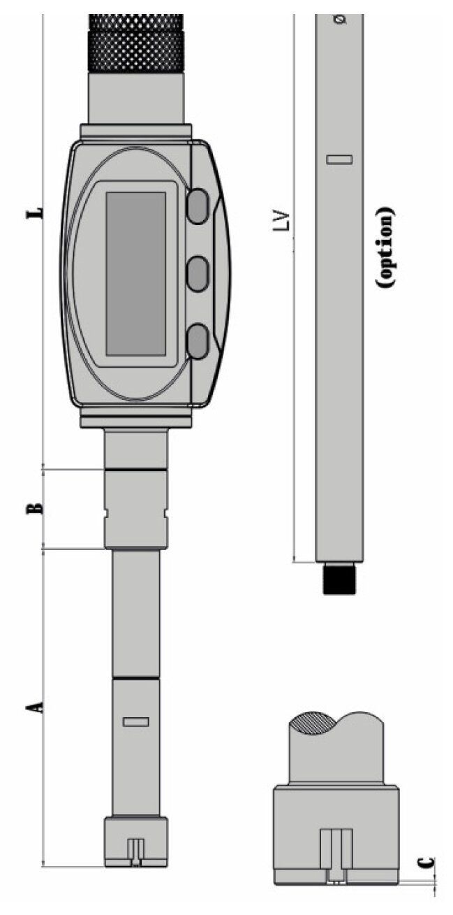 Digitale Dreipunkt-Innenmessschraube 10-12 mm DIN 863 | RB 6 | IP65