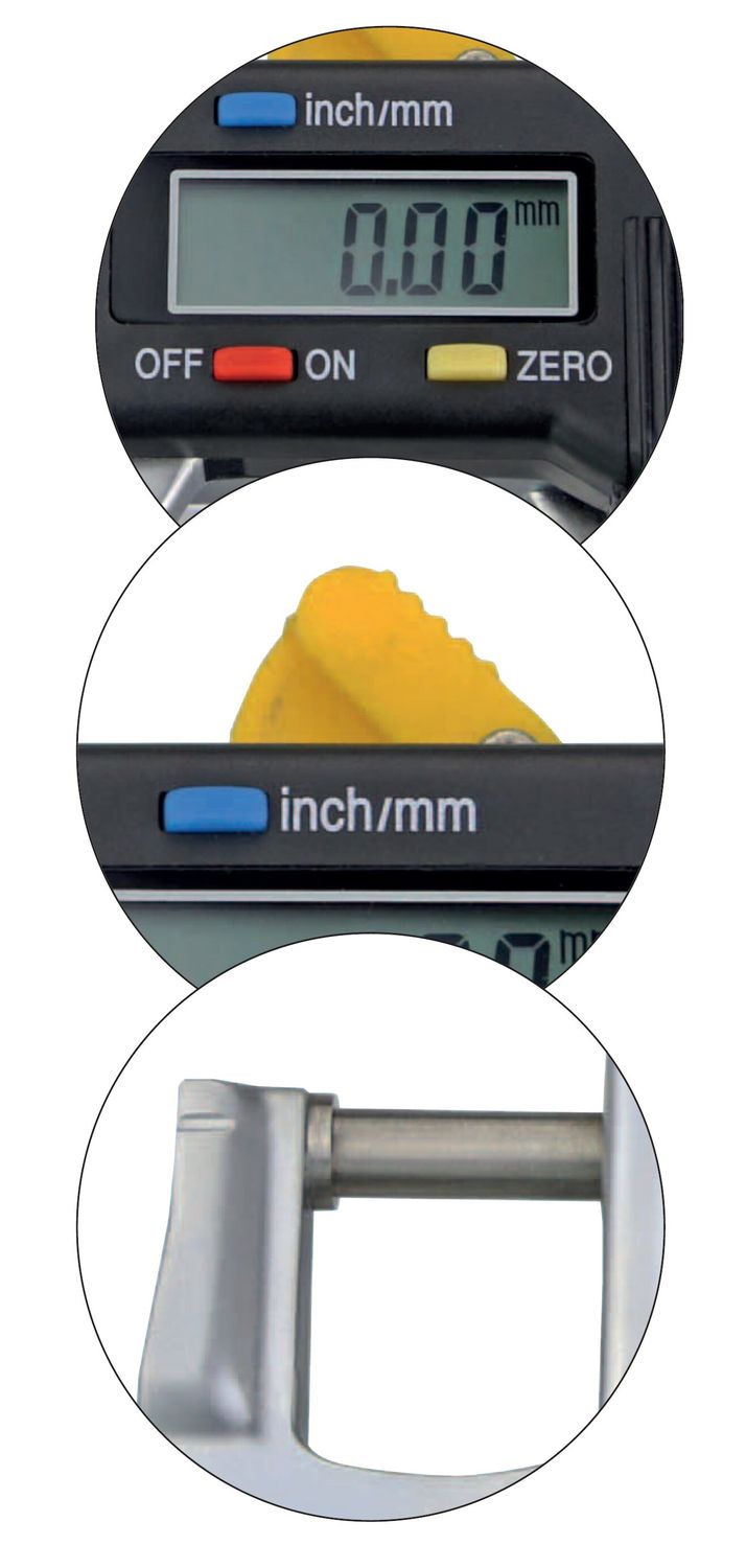 Digitales Dicken-Messgerät 0-12 x 19,7 mm | 0,01 mm mit ebener Messfläche