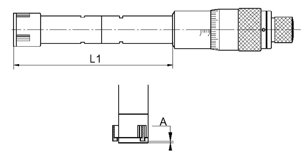 Dreipunkt-Innenmessschraube 62-75 mm DIN 853