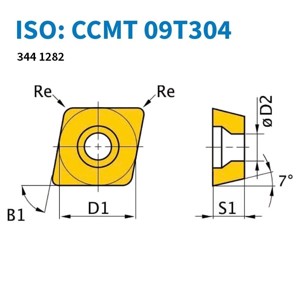 HM-TiN Wendeschneidplatte CCMT09T304 / 5 St