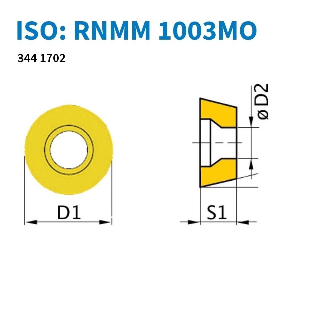 HM-TiN Wendeschneidplatte RNMM1003M0 / 5 St