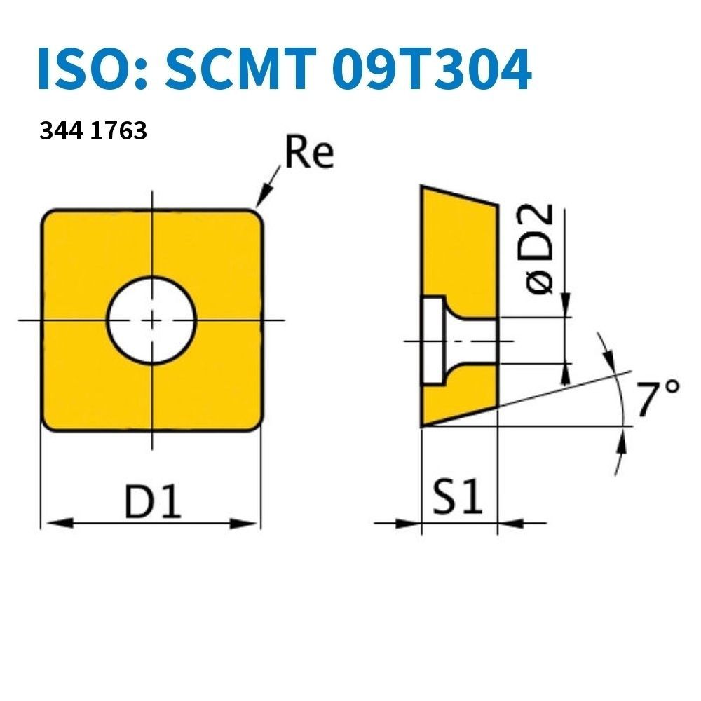 HM-TiN Wendeschneidplatte SCMT09T304 / 5 St