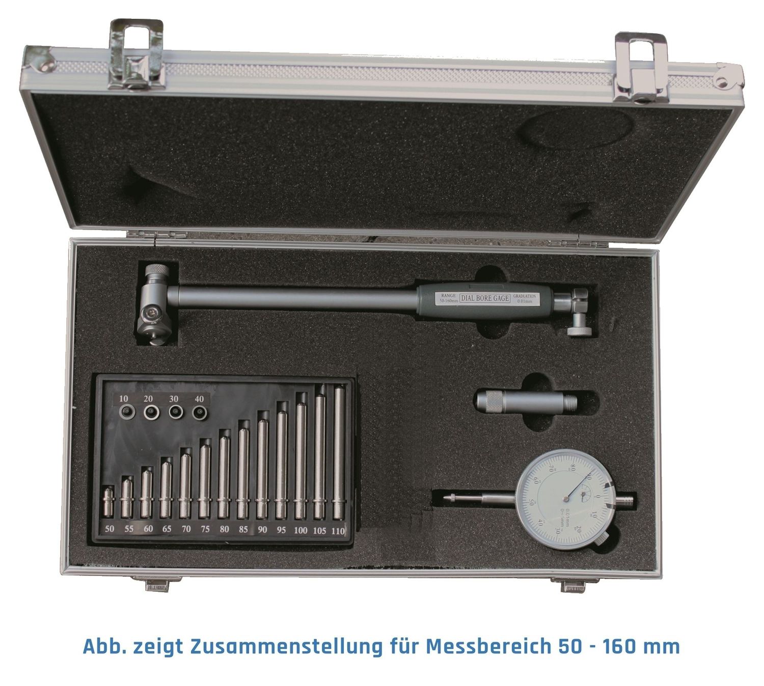 Innen-Feinmessgerät Ø 50-180 x 150 mm mit Hartmetall-Messflächen
