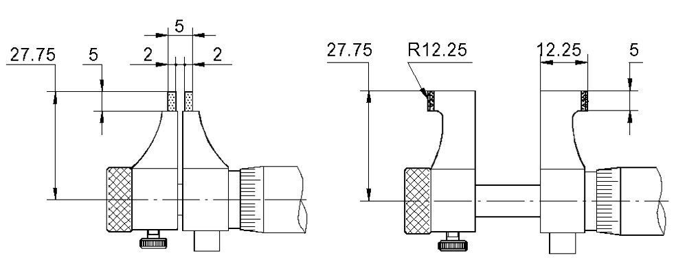 Innen-Messschraube mit gewölbten Messflächen 5-100 mm | SATZ