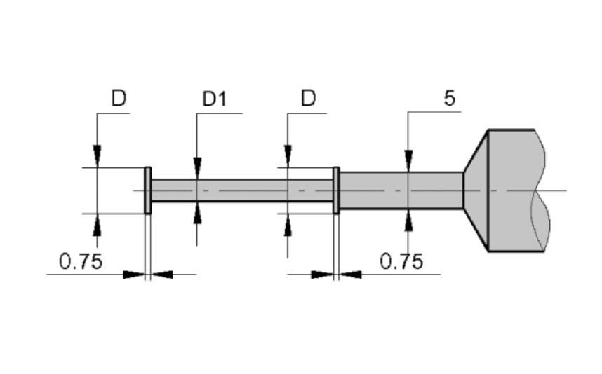 Innen-Quernuten-Messschraube 0-25 mm mit Messfläche Ø 6,5 x 0,75 mm