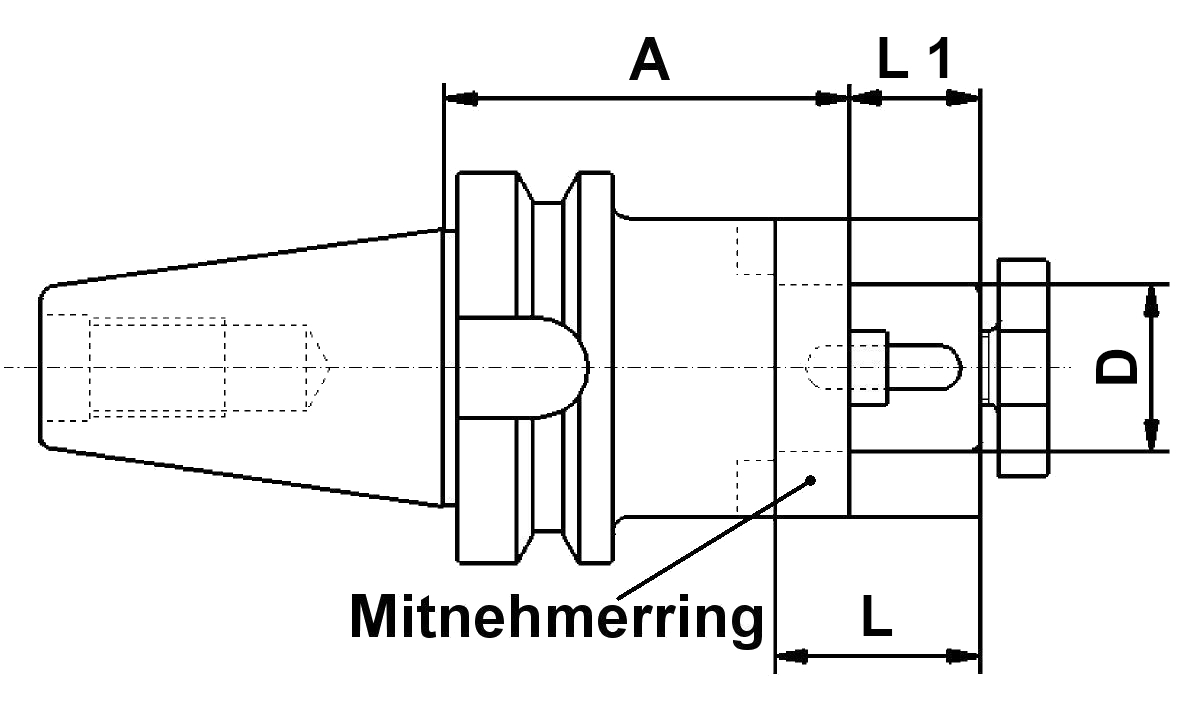 Kombi-Fräseraufsteckdorn MAS BT40 | Ø 16 mm
