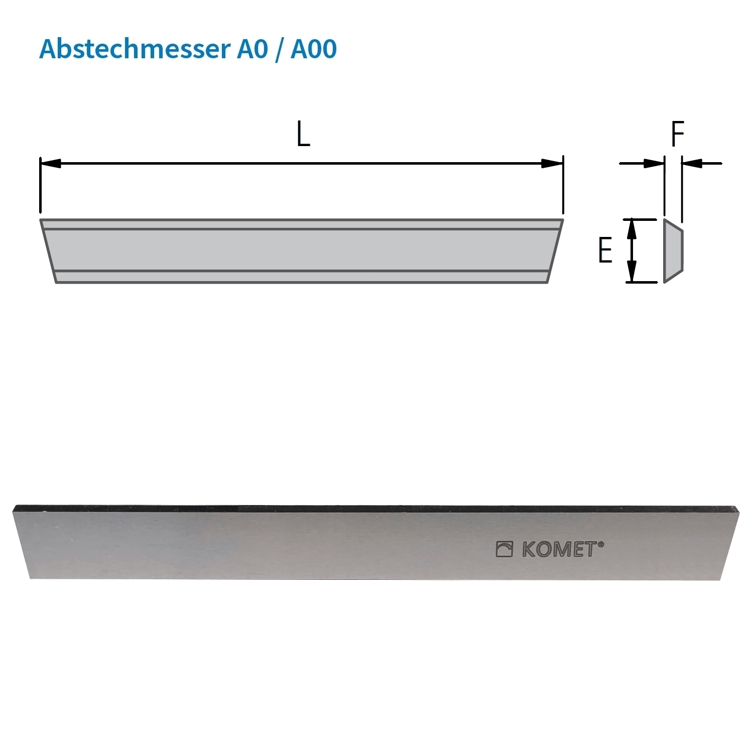 KOMET Abstechmesser A0 für Abstechhalter A / E