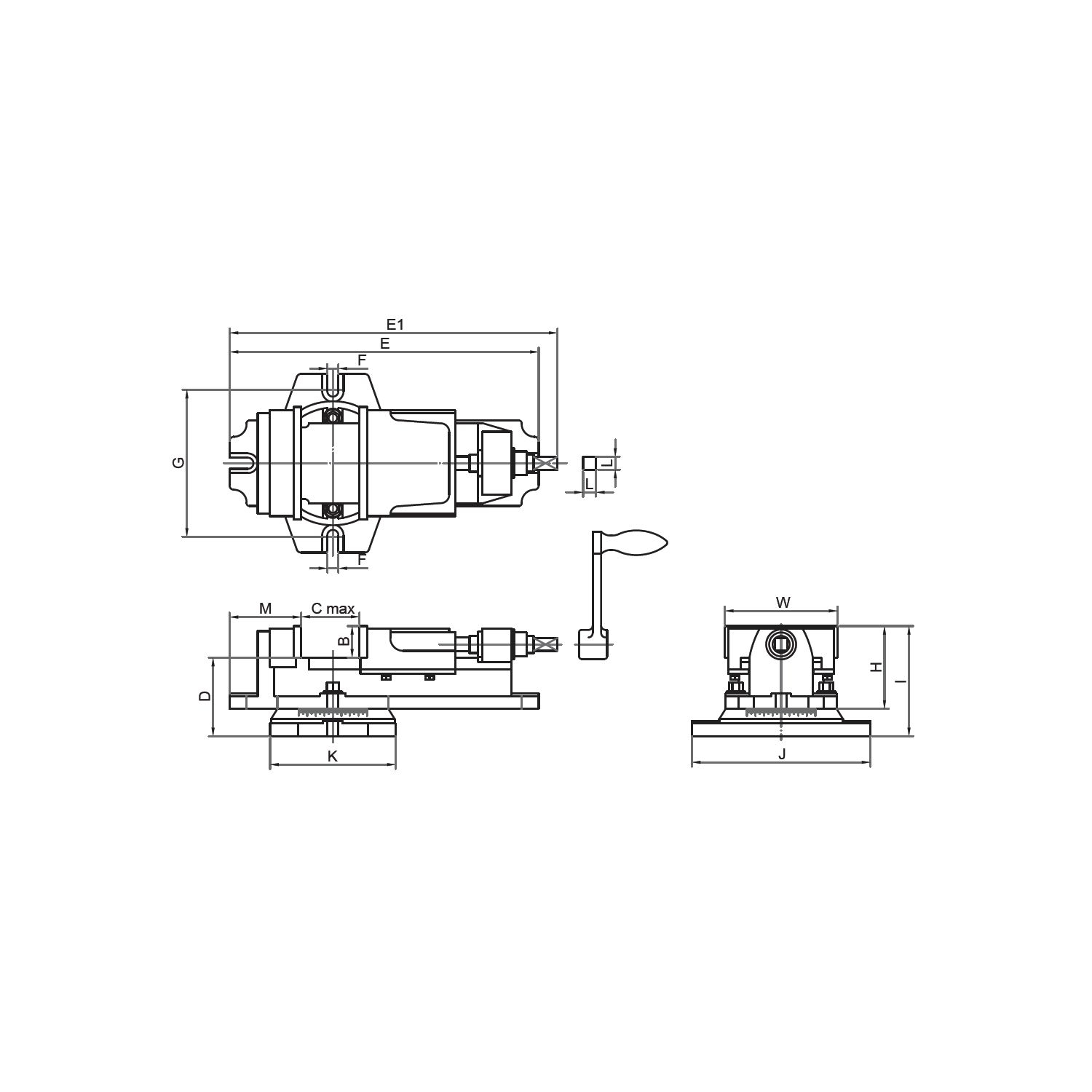 Mechanischer Fräsmaschinenschraubstock MSK 125 D mit Drehteller