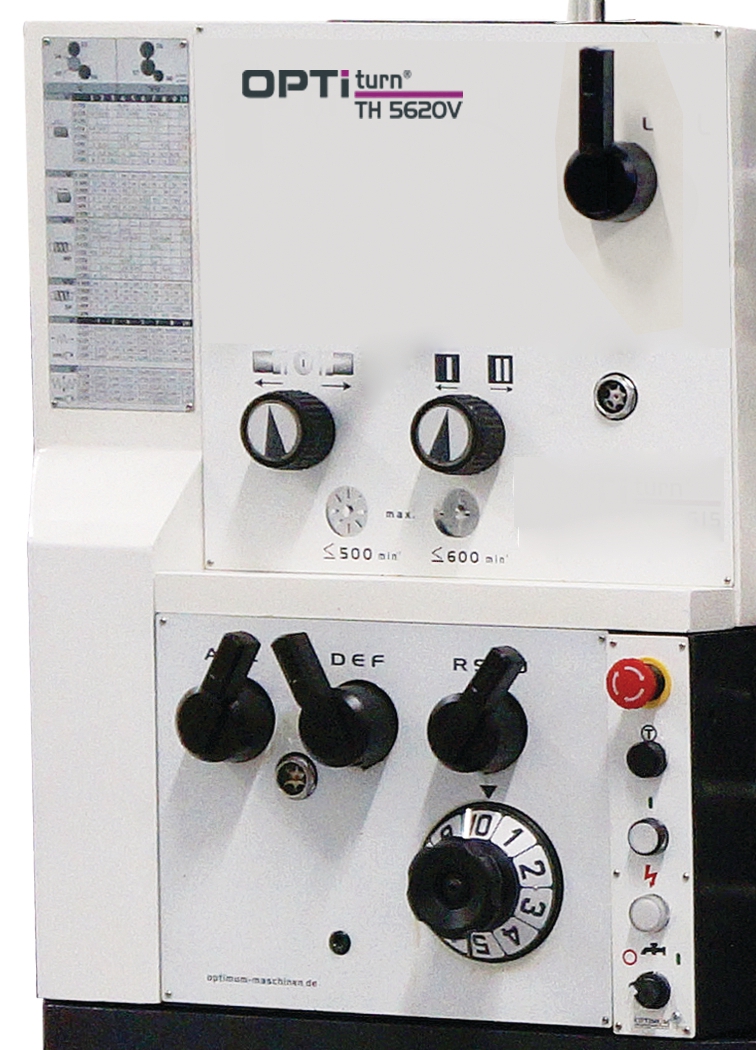 OPTIMUM Drehmaschine TH 5620 V - Vario mit Positionsanzeige