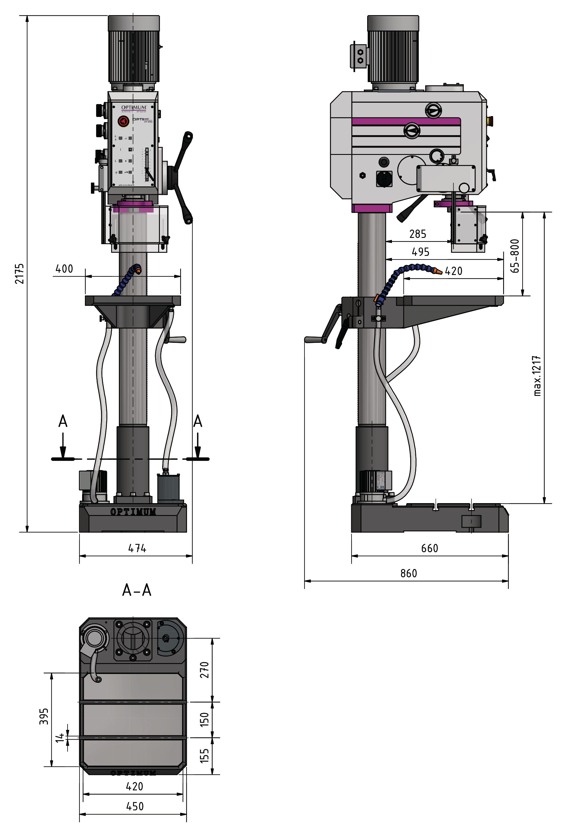 OPTIMUM Säulenbohrmaschine DH 35 G