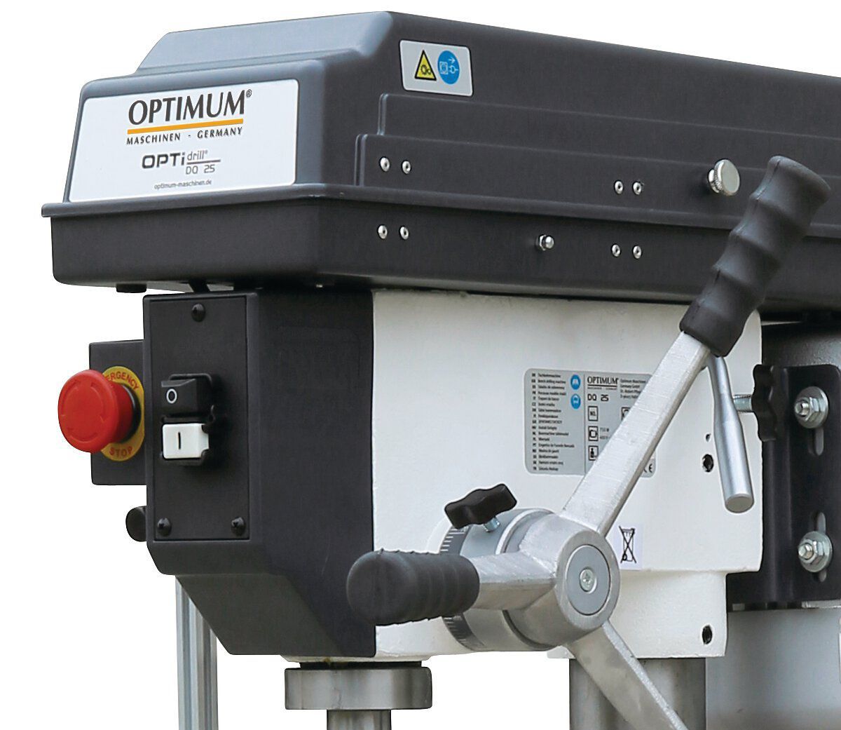 OPTIMUM Säulenbohrmaschine DQ 25 | SET mit Schraubstock
