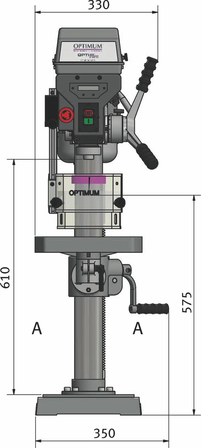 OPTIMUM Tischbohrmaschine D 23 PRO - 400 V | SET mit Schraubstock