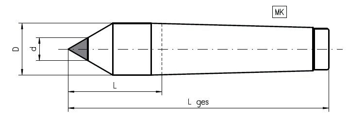 Präzisions-Zentrierspitze nach DIN 806 E - MK6