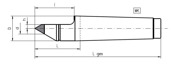 Präzisions-Zentrierspitze nach DIN 806 HE - MK1