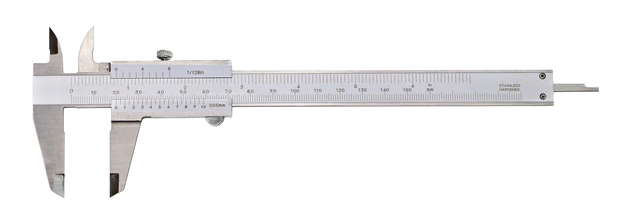 Taschen-Messschieber 150 x 0,05 mm DIN 862 INOX Feststellschraube mit Kalibrierschein