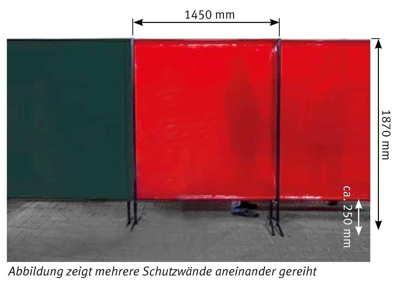 TransEco Schweiß-Schutzwand 1450 x 1870 mm - Grün