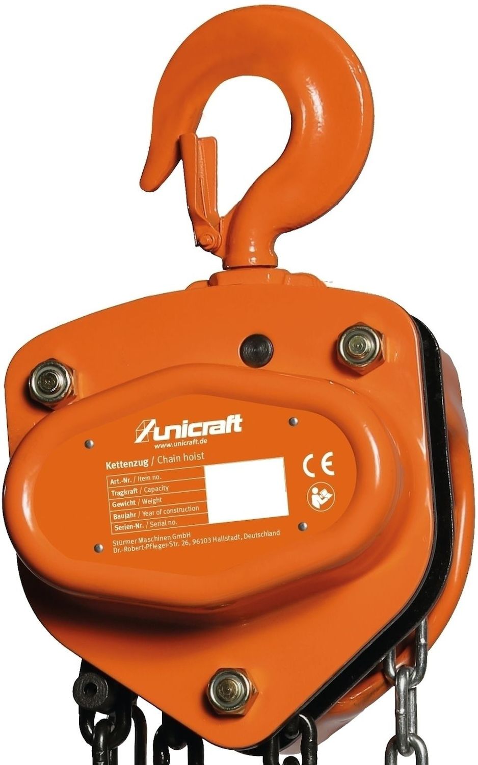 UNICRAFT Hand-Kettenzug / Kettenflaschenzug K 10001 - 10 t